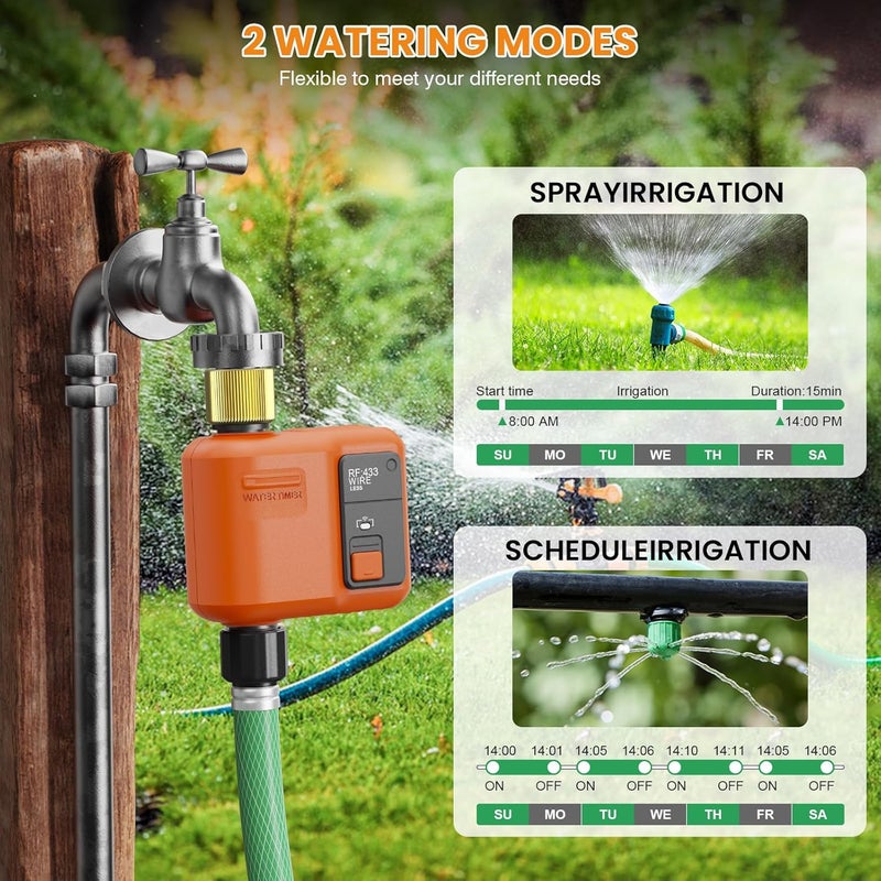 XinFuture WiFi Water Timer for Garden Hose with 984 ft Range,Smart Sprinkler Timer, APP & Remote Control, Voice Control,Rain Delay, Manual Mode Sprinkler System, Lawn Sprinklers for Yard Large - Image 4