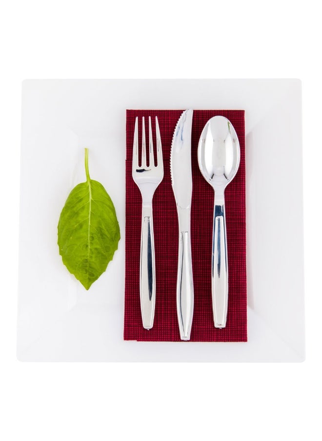Restaurantware Argento 7 Inch Silver Plastic Spoons, 250 Recyclable Plastic Silver Spoons - Crack-Resistant, For All Types Of Meals, Silver Plastic Disposable Silver Spoons,  - Image 2