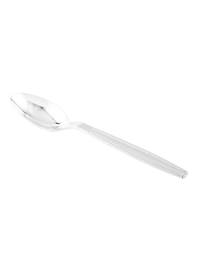 Restaurantware Argento 7 Inch Silver Plastic Spoons, 250 Recyclable Plastic Silver Spoons - Crack-Resistant, For All Types Of Meals, Silver Plastic Disposable Silver Spoons,  - Image 1