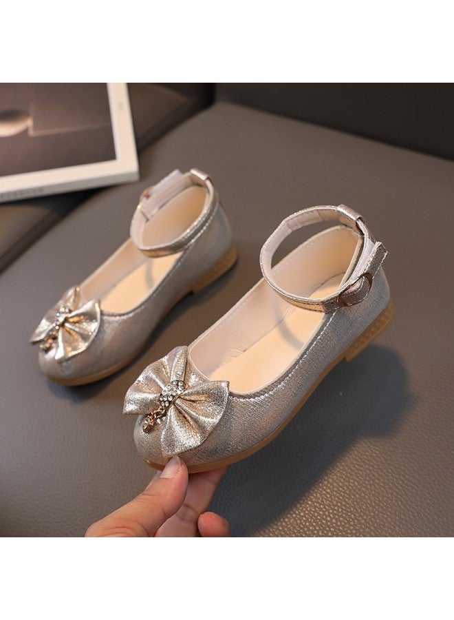 Children's Shoes New Spring And Autumn Casual Fashion Girls Princess Shoes Cute Bow Leather Shoes Support Overseas Hair
