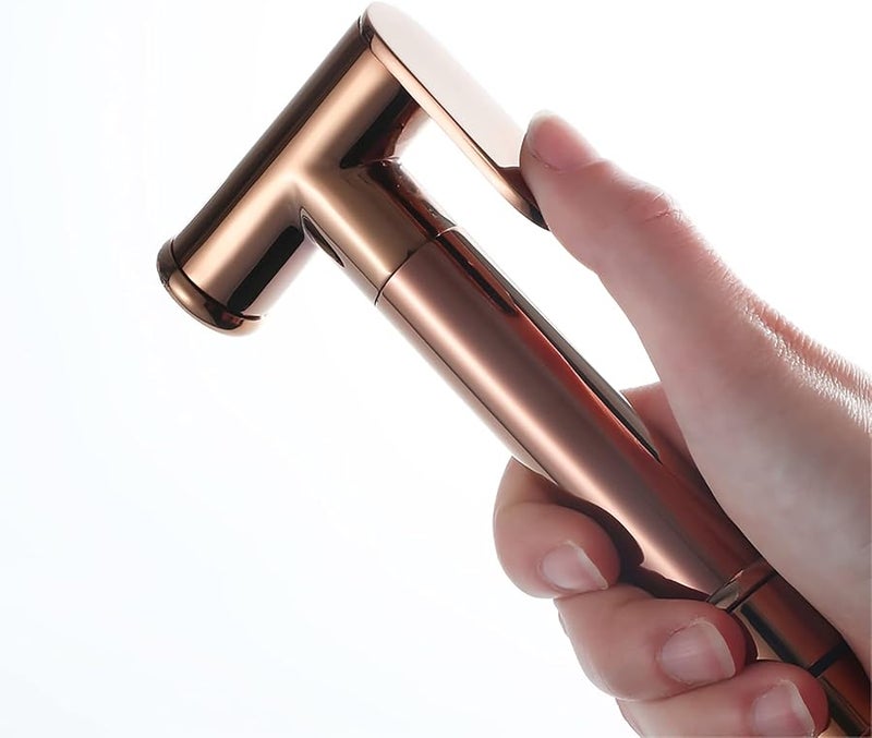 رذاذ بيديه وردي ذهبي عالي الضغط طقم بخاخ المرحاض لتنظيف حفاضات القماش واستحمام الحيوانات الأليفة - Image 4