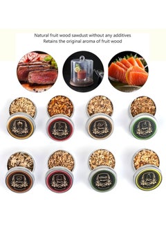 بيوينتي Smoking Wood Chips, 8 Flavors Natural Wood Chips Including Cherry, Apple, Oak, Peach, Walnut, Pear, Pecan, Mesquite for r Gun, Smoking Food Drinks  - Image 2