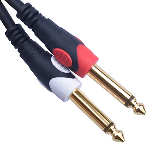Devinal 1/4 to RCA Cable, Dual RCA to Dual 1/4 TS Interconnect Cable, Double 6.35mm Mono to 2 RCA/Phono Stereo Patch Cable Cord Adapter 25 Foot (7.5 Meters) - Image 5