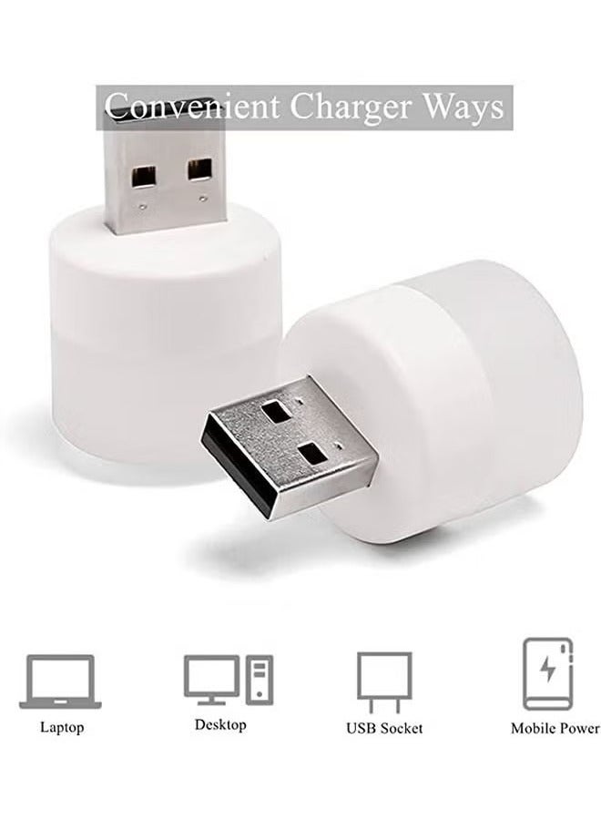 6 PCS LED Night Light Bulb USB Type White Colour New, Car USB Night Light, LED Toilet Light, Nite Light Bulb Baby, Bright Night Light for Kids bedroom, Usb Mini Light LED White Light and Yellow Light - Image 5