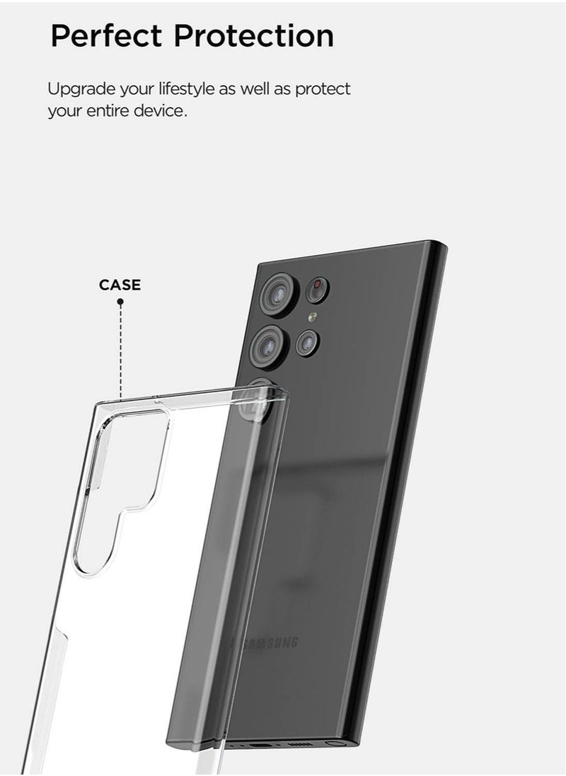 VRS Design Skin Fit for Samsung Galaxy S23 ULTRA Case Cover (2023) - Crystal Clear  - Image 4