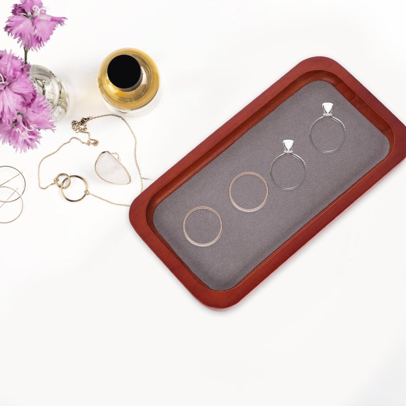 Wood Jewelry Display Tray Small Jewelry Tray Earrings Bracelets Necklace Holder - Image 1