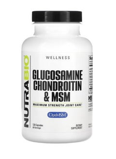 NutraBio Glucosamine Chondroitin and MSM 120 Capsules  - Image 1