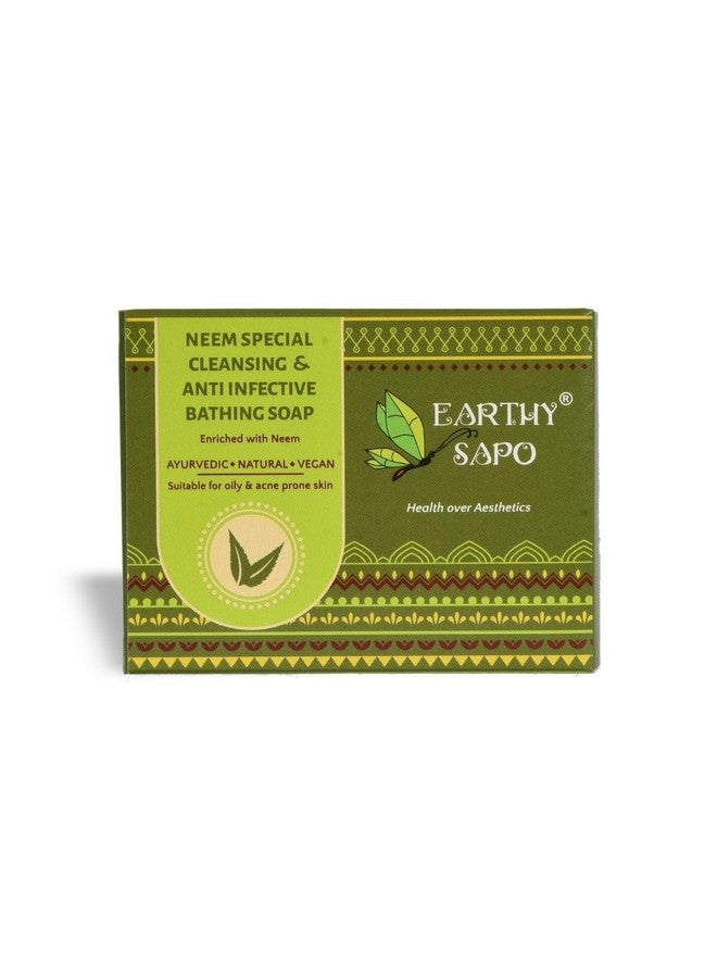 Earthy Sapo Handmade Neem Special Cleansing & Anti Infective Bathing Soap, 100G, Pack Of 1 - Image 2