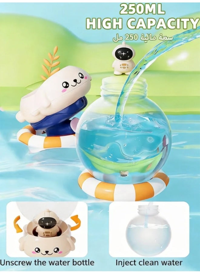 Cute Light Up Kids Water Gun, 250ML Large Capacity Leak Proof Water Blaster, 8M Long Range Press-Type Water Gun Toy, Summer Beach Pool Backyard Water Fighting Toy for Boys & Girls - Image 3