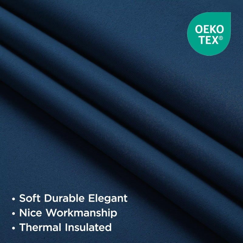 Joydeco Blackout Curtains 96 Inches Long, Thermal Insulated Black Out Curtains 2 Panels Set for Bedroom, Room Darkening Drapes for Living Room Window (W52 x L96 Inch, Navy Blue) - Image 4