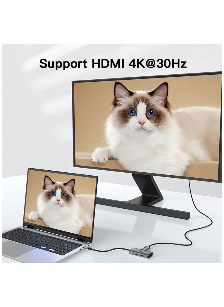 MMG 6 in 1 USB C Hub with 100W PD Charging, Type C to HDMI 4K 30Hz Adapter, USB Hub 3.0 5Gbps Data Transfer Ports, Compatible for MacBook Pro/Air 2023 M2/M1, iPad Pro/Air, HP, Dell, ASUS, Lenovo, etc  - Image 4