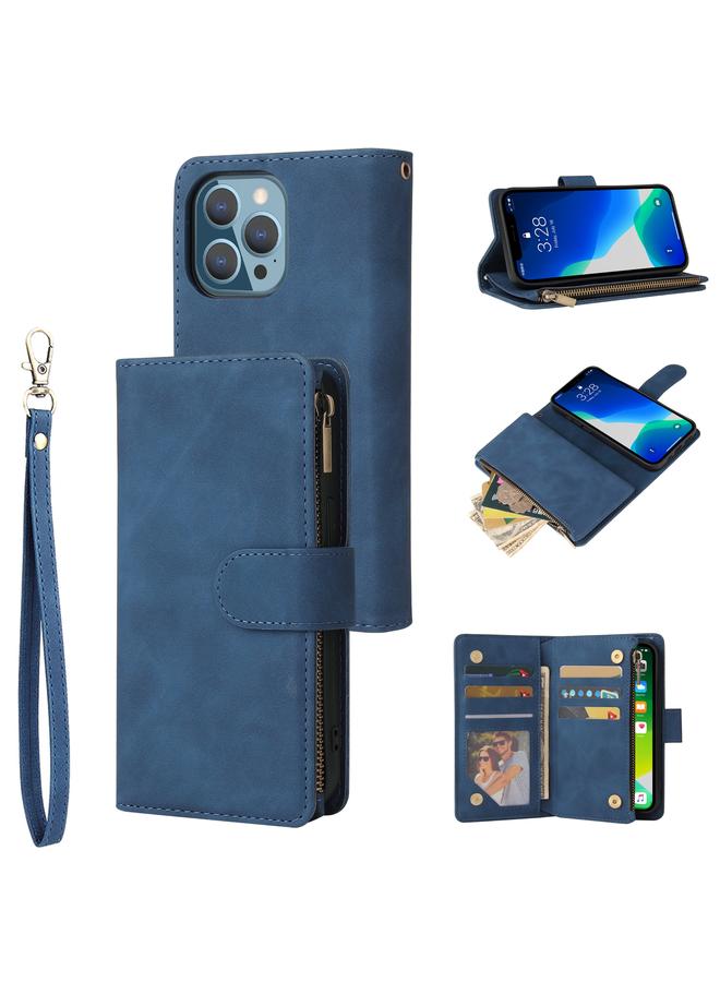 Zaboon Case For iPhone 13 Pro Multifunctional Phone Leather Case with Card Slot & Holder & Zipper Wallet & Photo Frame - Image 1