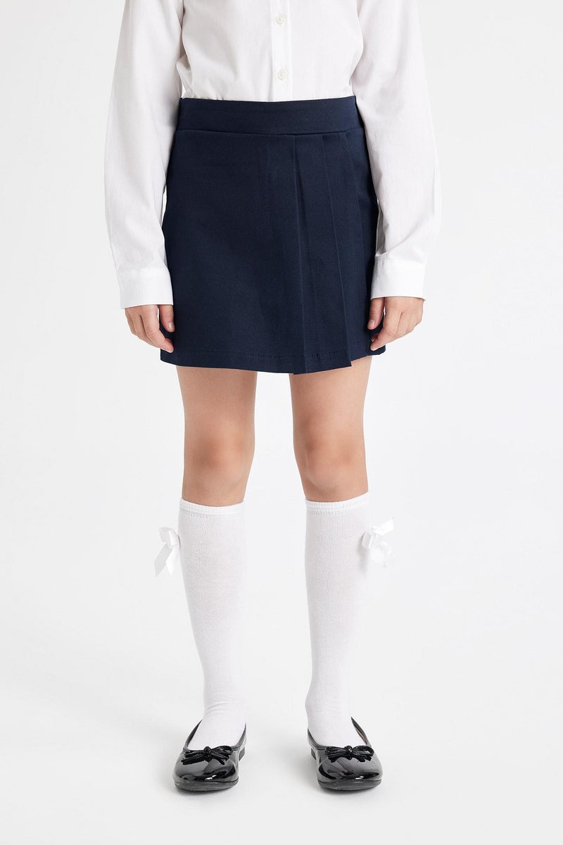 DeFacto Blue Girl Girl Navy Gabardine Pleated School Skirt Casual - Image 4