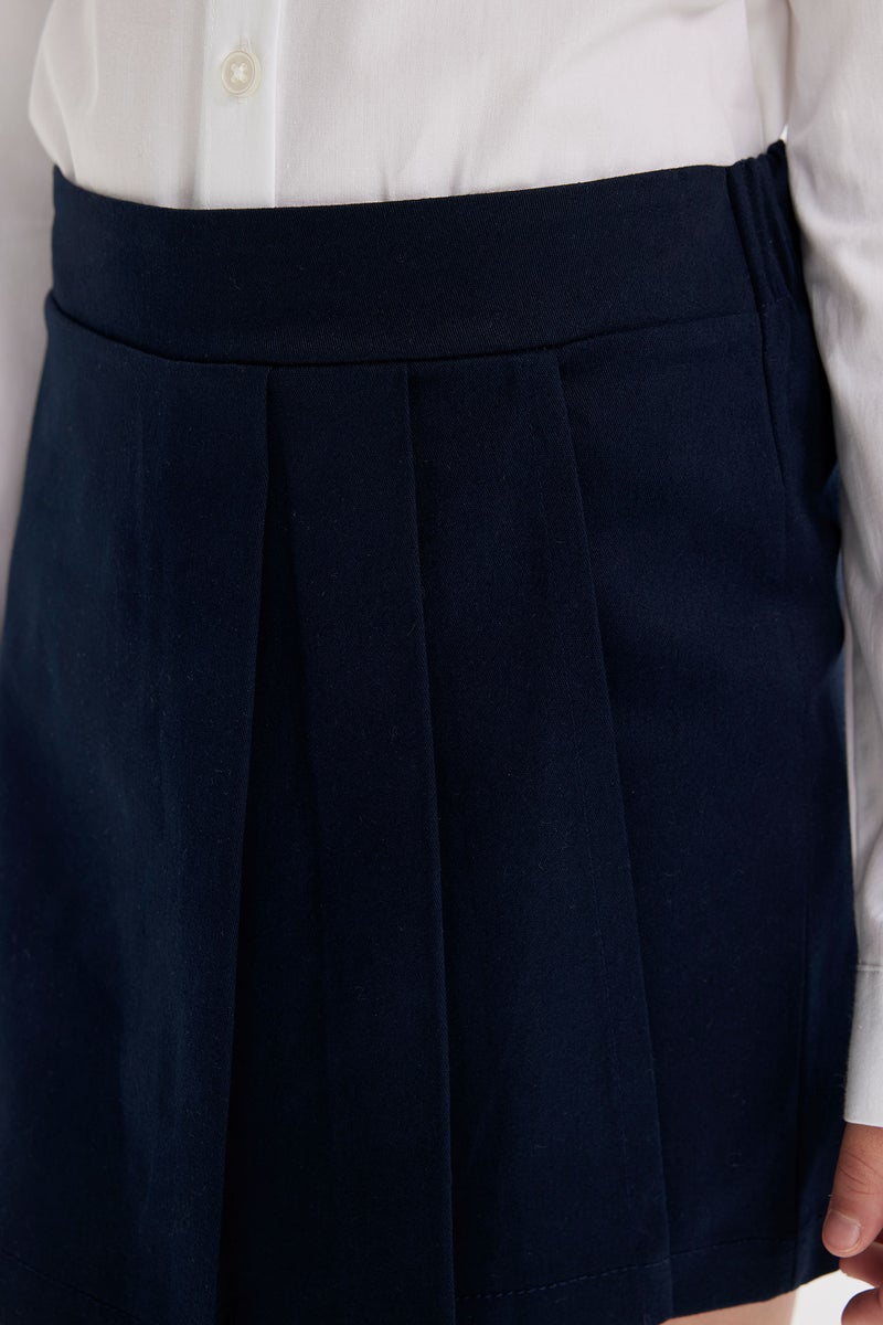 DeFacto Blue Girl Girl Navy Gabardine Pleated School Skirt Casual - Image 5
