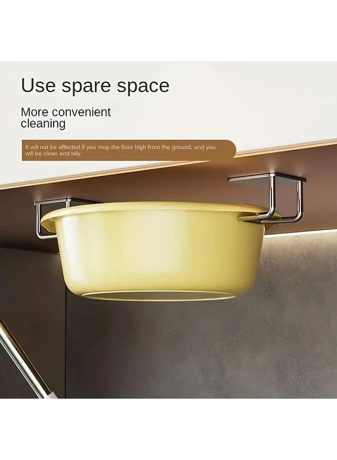 2pcs Stainless Steel Wall Mounted Kitchen Organizer No Drill Adhesive Mount - Image 4