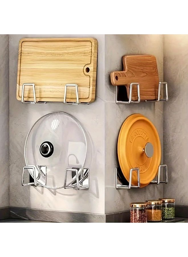 2pcs Stainless Steel Wall Mounted Kitchen Organizer No Drill Adhesive Mount - Image 2