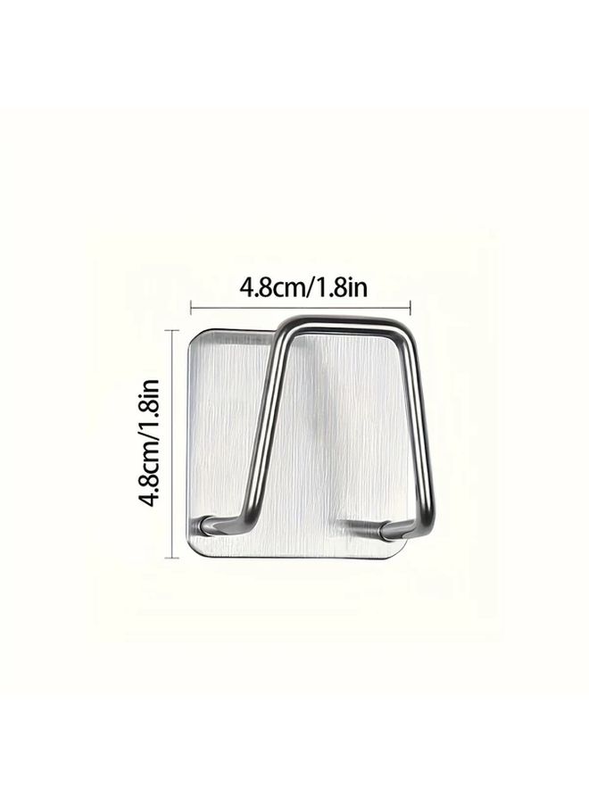 2pcs Stainless Steel Wall Mounted Kitchen Organizer No Drill Adhesive Mount - Image 3