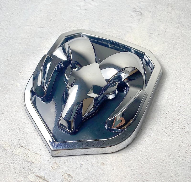 Autogem Chrome RAM Grille Emblem â€“ Fits 2013â€“2018 RAM 1500, 2500, 3500 â€“ Durable ABS Replacement Badge - Image 1