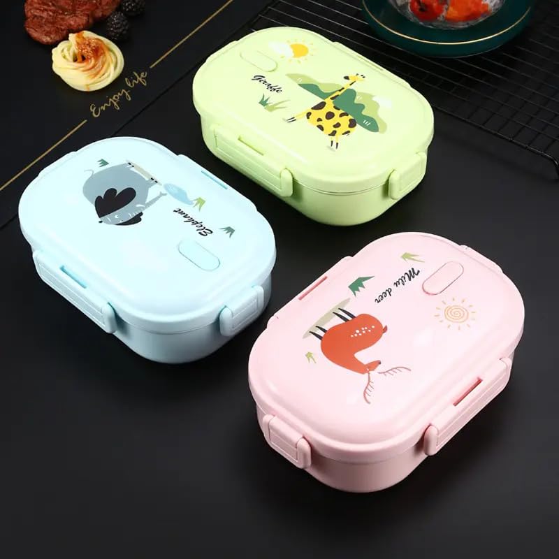 QLECT Kids Star Stainless Steel Lunch Box for Kids Adults PUF Insulation Keeps Food Warm Food Grade Bpa Free 2 Compartments with Locking Lid and Steam Valve Spill Leak Proof700ml Printed Blue - Image 4