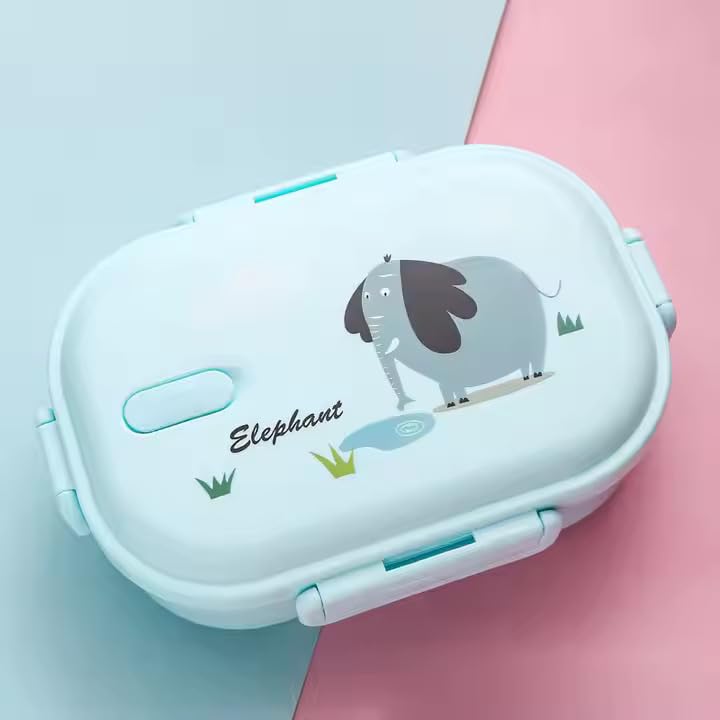 QLECT Kids Star Stainless Steel Lunch Box for Kids Adults PUF Insulation Keeps Food Warm Food Grade Bpa Free 2 Compartments with Locking Lid and Steam Valve Spill Leak Proof700ml Printed Blue - Image 2