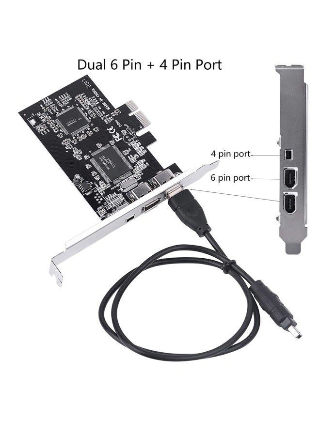 Cuifati Firewire PCIe Card for Windows 10, IEEE 1394 4 Port PCI Express Adapter Controller (3 x 6 Pin and 1 x 4 Pin), 1394a PCI-E Firewire 800 Adapter for Windows 7/8/Mac OS with Cable - Image 2