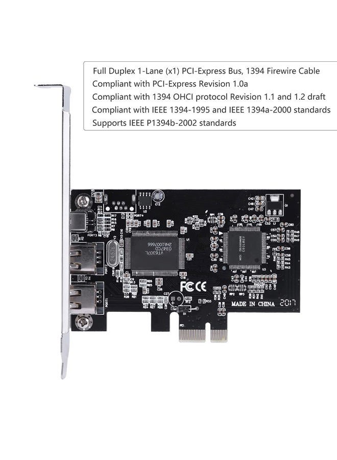 Cuifati Firewire PCIe Card for Windows 10, IEEE 1394 4 Port PCI Express Adapter Controller (3 x 6 Pin and 1 x 4 Pin), 1394a PCI-E Firewire 800 Adapter for Windows 7/8/Mac OS with Cable - Image 4