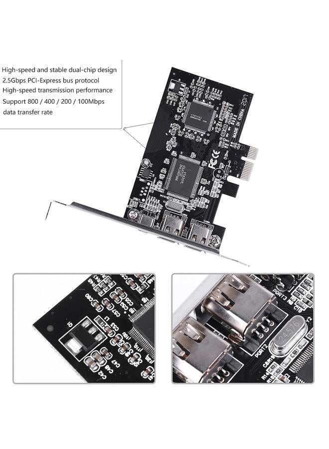 Cuifati Firewire PCIe Card for Windows 10, IEEE 1394 4 Port PCI Express Adapter Controller (3 x 6 Pin and 1 x 4 Pin), 1394a PCI-E Firewire 800 Adapter for Windows 7/8/Mac OS with Cable - Image 5