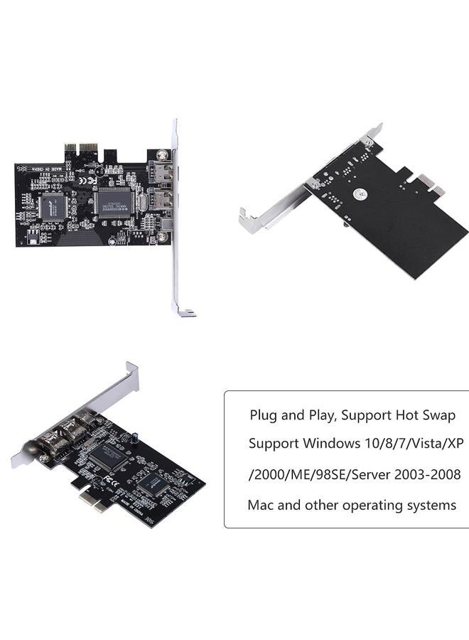 Cuifati Firewire PCIe Card for Windows 10, IEEE 1394 4 Port PCI Express Adapter Controller (3 x 6 Pin and 1 x 4 Pin), 1394a PCI-E Firewire 800 Adapter for Windows 7/8/Mac OS with Cable - Image 3