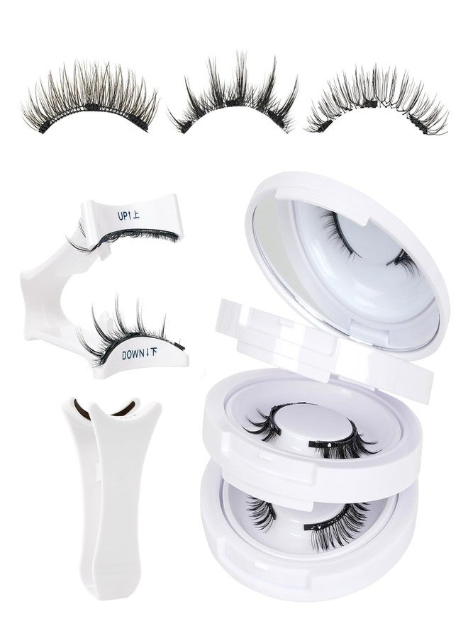 Mayhug Magnetic Eyelashes 3 Pairs Reusable Magnetic Eyelashes with Applicator No Glue Needed Eyelashes Natural-Looking Eyelashes, Eyelash Curler Set, Easy to Wear and Remove (3 Pairs-Kit 4) - Image 1
