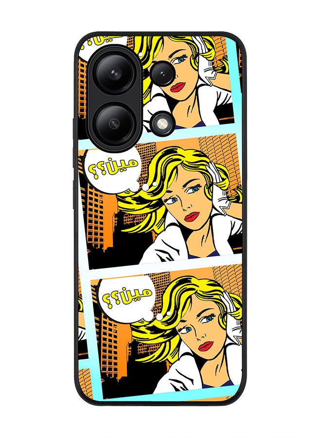 Stylizedd Rugged Black edge case for Xiaomi Redmi Note 13 4G, Slim fit Soft Case Flexible TPU Gel Thin Cover -  Meen (Comic Strip) - Image 1