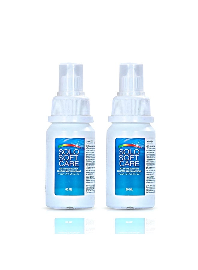 Solo Soft Care Plus Lens Solution 60 ml (Pack of 2) 120 ml - Image 1