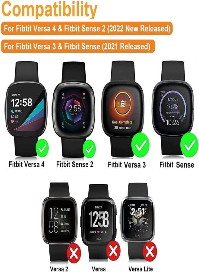 Sankel Leather Bands Compatible for Fitbit Versa 4/Versa 3/Fitbit Sense 2/Sense, Comfortable Adjustable Sport Replacement Strap Wristband for Men Women (Black) - Image 2