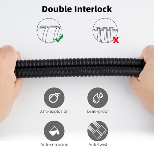 Hibbent All Metal Shower Hose, 59 Inch Stainless Steel Extra Long Bathroom Shower Hose Replacement, Anti-Twist Flexible Handheld Shower Head Hose Extension with Brass Insert & Nut, Oil Rubbed Bronze - Image 4