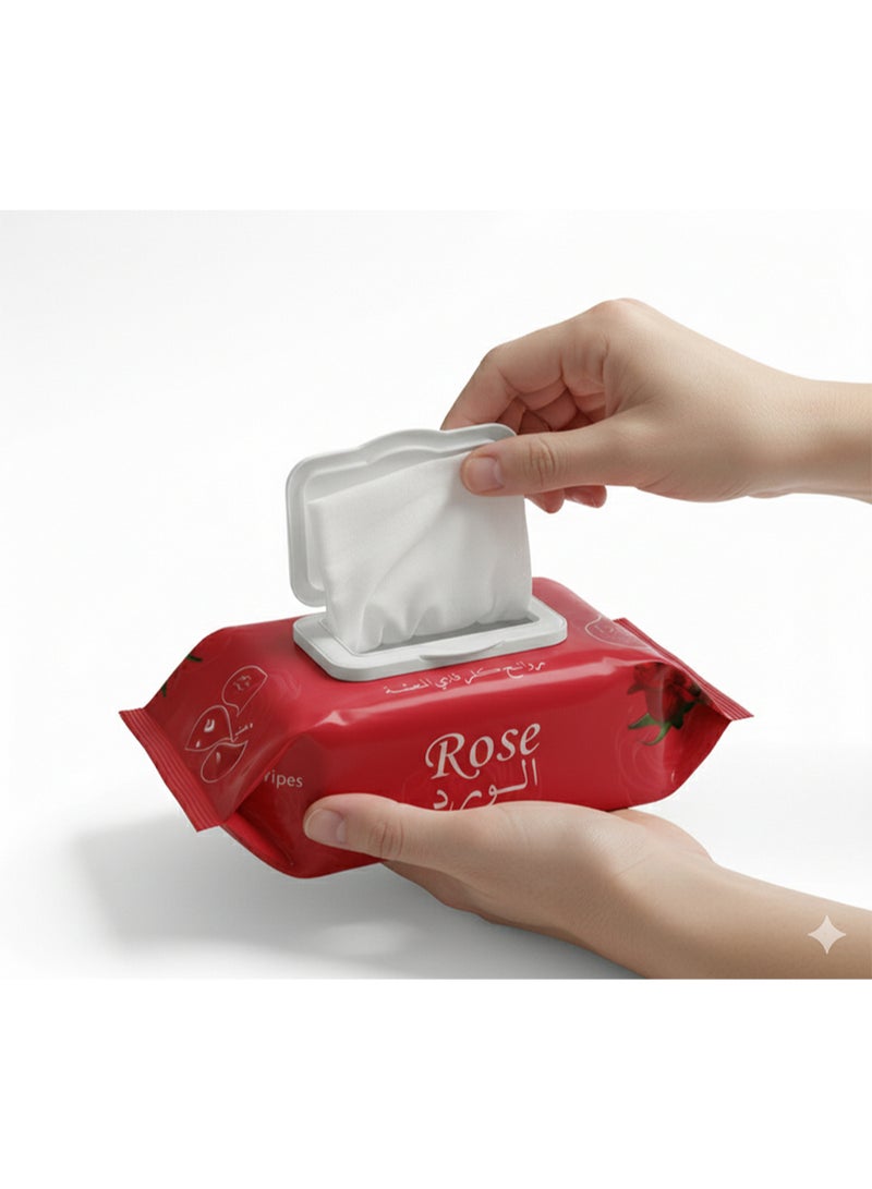 Alcohol-Free Multi-Purpose Wet Wipes – Rose Scent, 12 Pack – Gentle & Fresh Cleaning Wipes for Hands & Surfaces - Image 2