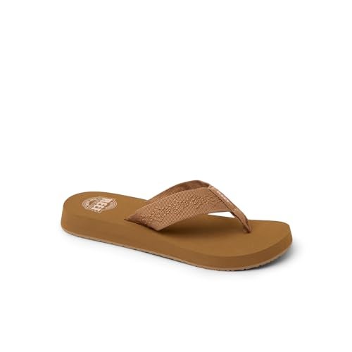 Reef Sandy Womens Beach Flip Flop, Soft Woven Strap Made From 100% Recycled PET, Tan, 10 - Image 2