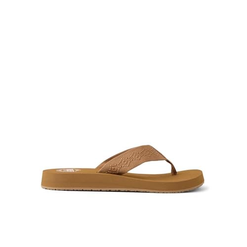 Reef Sandy Womens Beach Flip Flop, Soft Woven Strap Made From 100% Recycled PET, Tan, 10 - Image 4