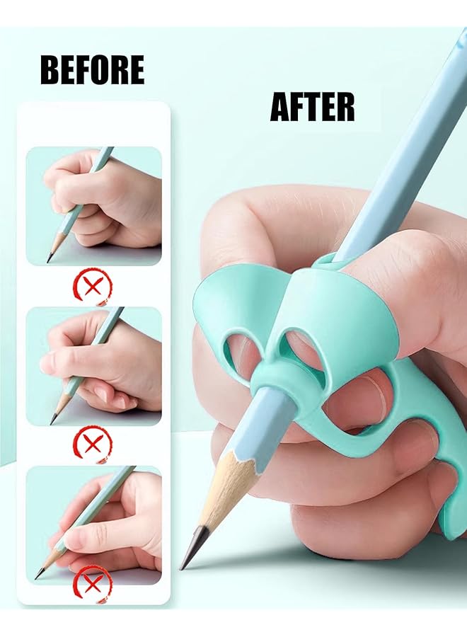4 Pack Pencil Grips For Kids Handwriting Pencil Gripper Holder For Preschooler Training Pen Writing Aid Tool For Kids Students Preschools 4Pcs Multicolor