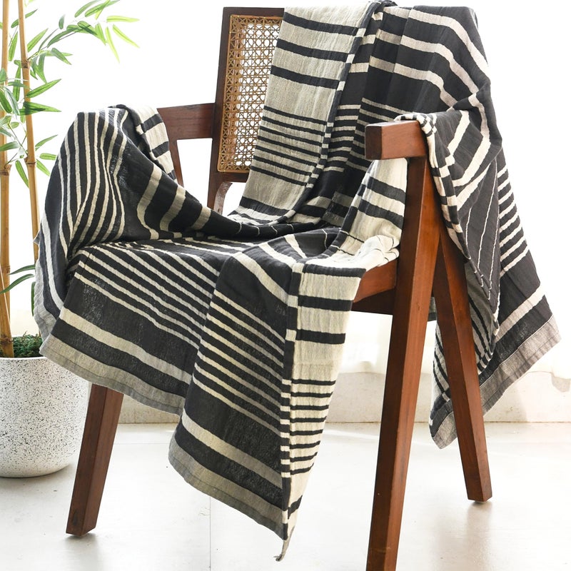 Folkulture Throw Blanket for Couch 50 x 60 Cotton Lightweight Breathable Summer Blanket for Chair Couch Bed Grey Comfort Throw Blankets for Living Room Summer Must Haves Graduation Gifts - Image 2