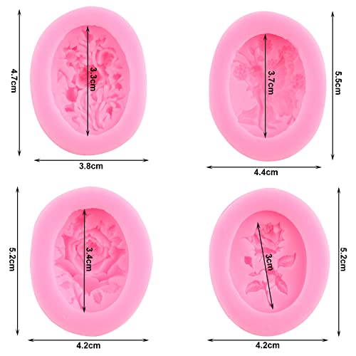 ZiXiang Cameo Rose Flower Silicone Molds Angel Fairy Fondant Mold For Chocolate Cake Decoration Cupcake Topper Candy Gum Paste Set Of 4 - Image 4