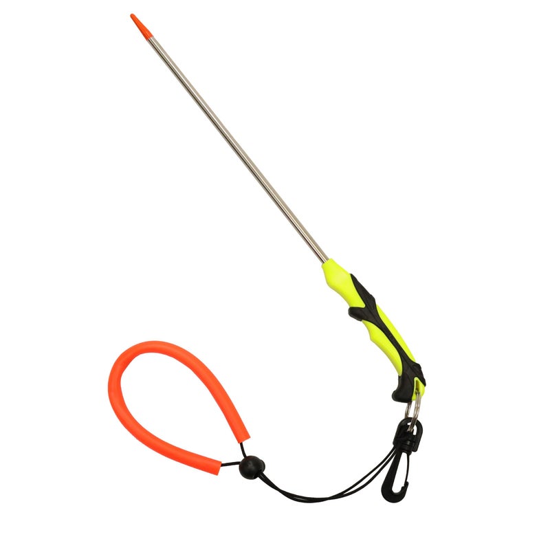 Scuba Choice Lobster Tickle Stick 13-3/4" Stainless Steel â€“ Molded Grip, Swivel Hook & Lanyard for Easy Lobster Catching & Underwater Exploration â€“ Yellow - Image 1
