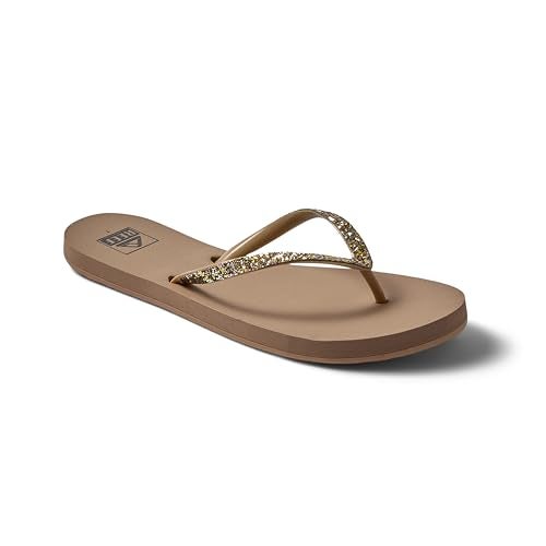 Reef Stargazer Womens Beach Flip Flop, Super Lightweight and Soft Footbed, Thin Glitter Strap, Gemstone, 9 - Image 3