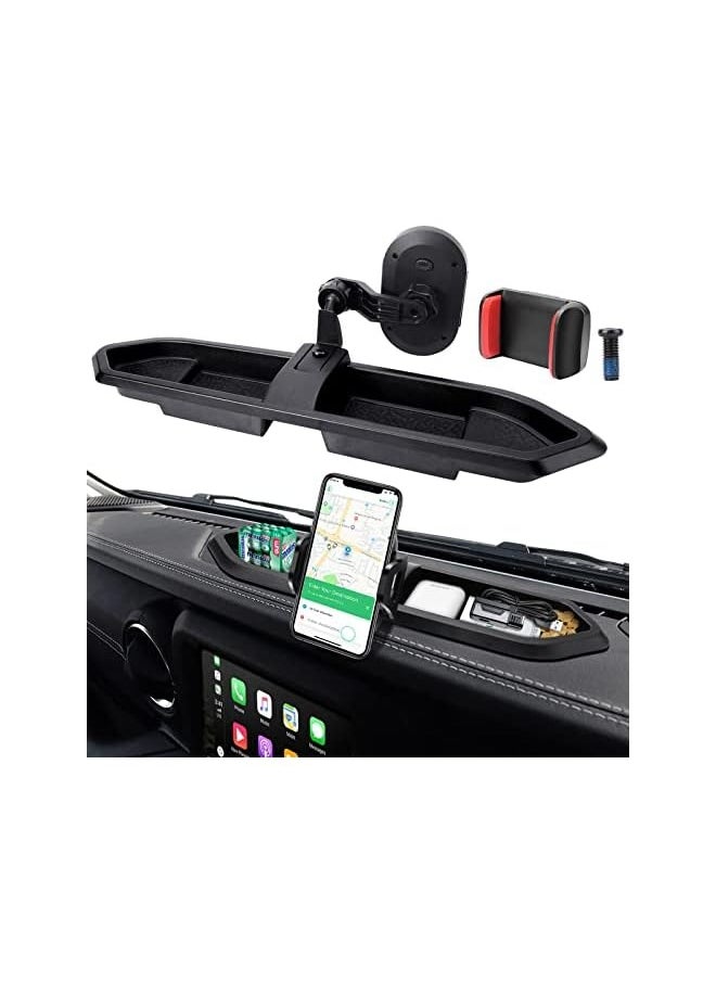 erorex Upgraded Phone Mount for 2018 2019 2020 2021 2022 Jeep Wrangler JL JLU & Gladiator JT, Multi-Mount Phone Holder Dash Tray System Kit with Extension Arm Metal Support Rod Don't for Oil-Electric 4xe  - Image 1