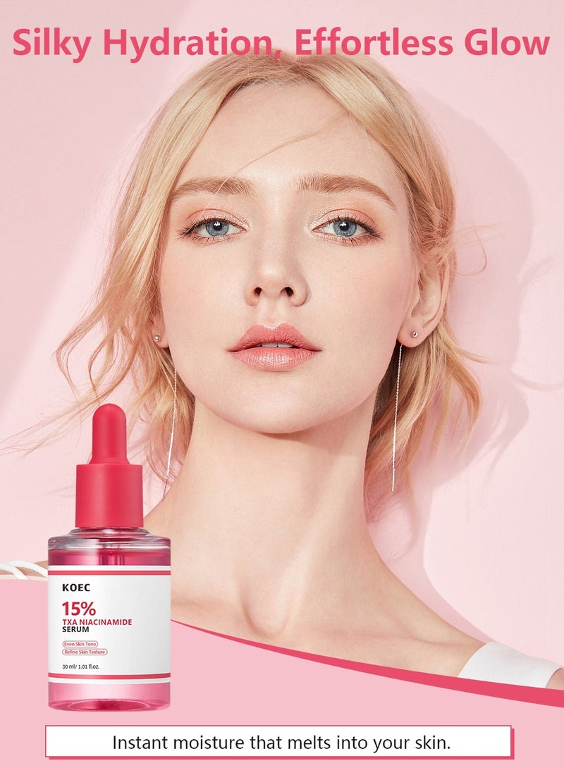 KOEC TXA+Niacinamide 15% Glow Facial Serum for After Spot Care ,All-in-One Daily  Skincare | Uneven Skin Tone, Texture, and Hydration Care ,30ml  - Image 4