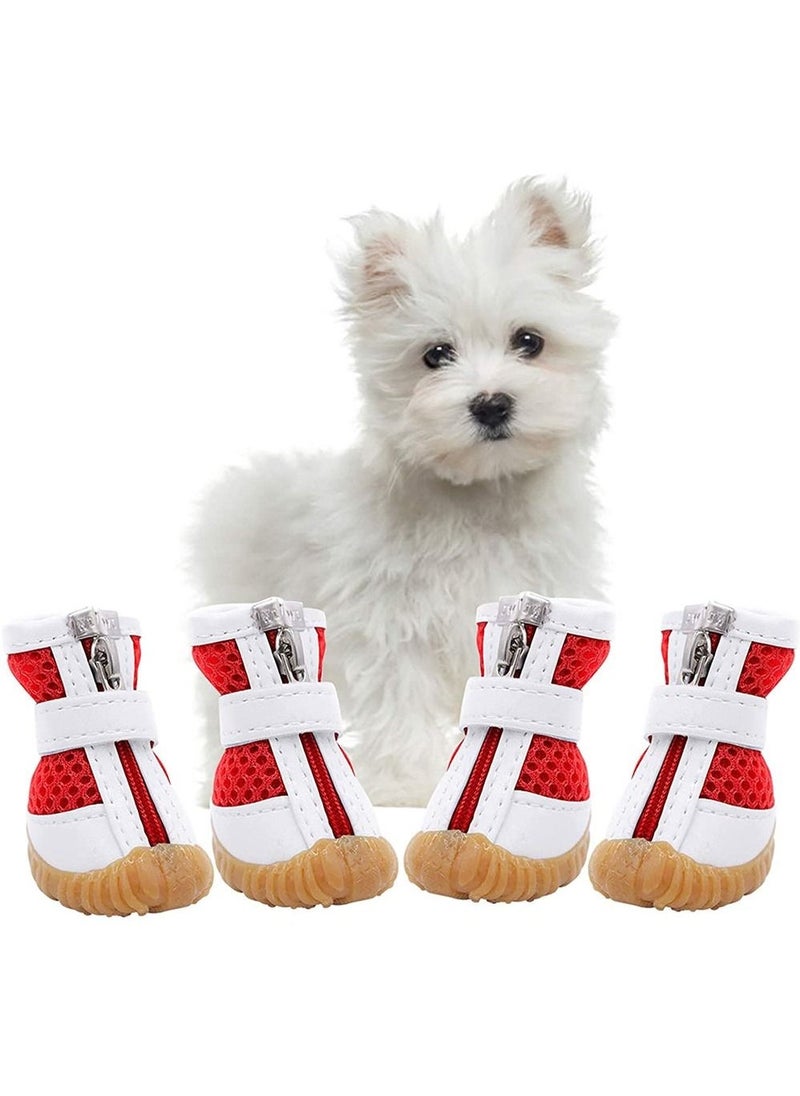Mesh Dog Shoes Pet Boots, Breathable Dog Shoes for Small Doggy, Waterproof Pet Sandals with Anti-Slip Sole and Zipper Closure, Durable Pet Paw Protector for Hot Pavement (size XL) - Image 1