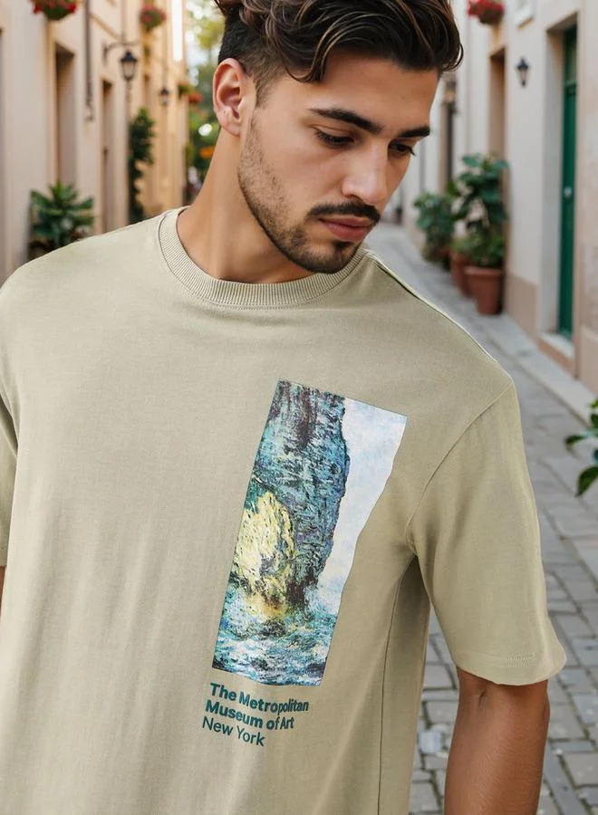 SP Characters Graphic Print T-shirt with Crew Neck and Short Sleeves