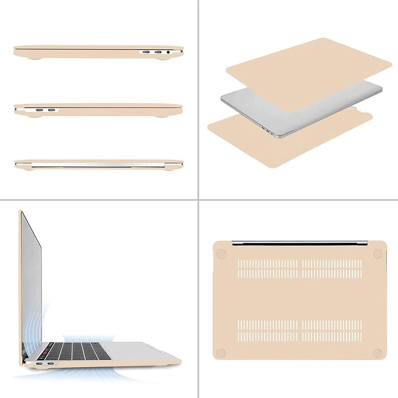 موسيسو MOSISO متوافق مع حافظة MacBook Pro مقاس 13 بوصة M2 2025، 2024، 2023، 2022-2016 A2338 M1 A2251 A2289 A2159 A1989 A1708 A1706، غلاف بلاستيكي صلب وغطاء لوحة المفاتيح وفيلم الشاشة وحقيبة تخزين، مشمشي - Image 5