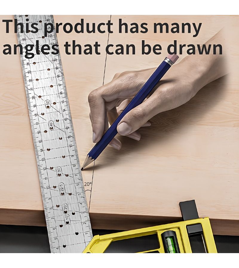 90 Degree Horizontal Ruler Large Right Angle Measuring Drawing Tool Laser Engraved - Image 4