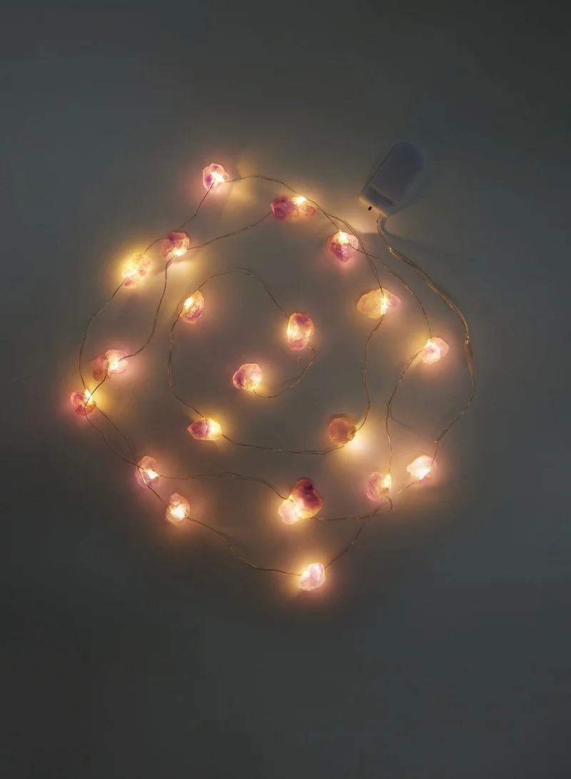 Prickly Pear Amethyst Crystal String Lights