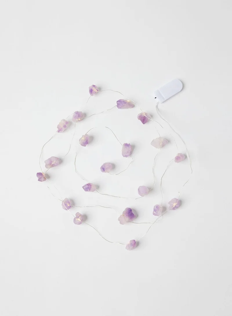 Prickly Pear Amethyst Crystal String Lights