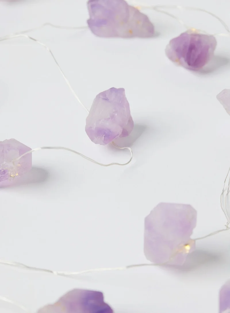 Prickly Pear Amethyst Crystal String Lights